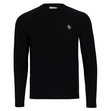 Men's Solid Performance Long Sleeve Raglan Caviar