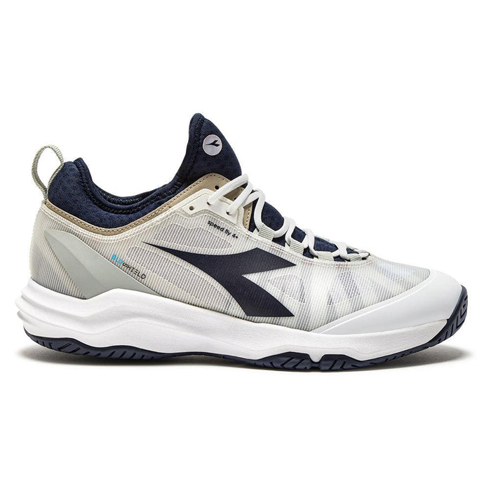 Men's Speed Blushield Fly 4 Court Shoes White and Blue Corsair