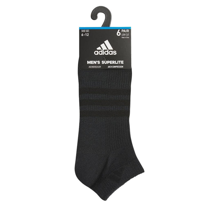 Men's Superlite 3.0 6 Pack Low Cut Socks Black and Night Grey