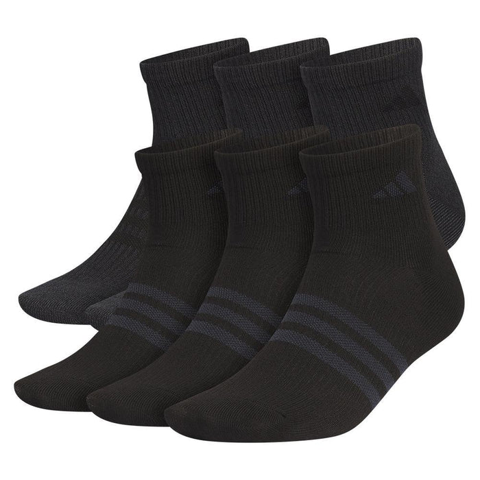 Men's Superlite 3.0 6 Pack Quarter Socks Black and Night Grey