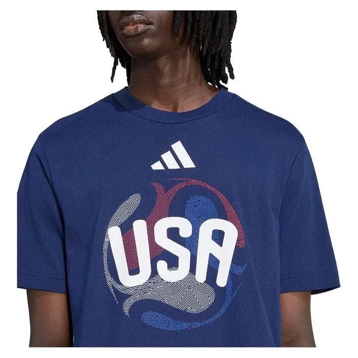 Men's USA OLP Soccer Tee Tena Blue