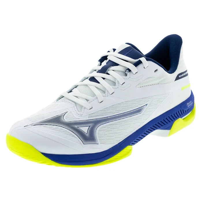 Men's Wave Exceed Court AC Shoes White and Dazzling Blue