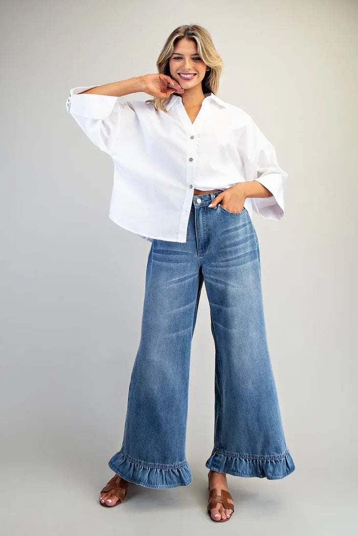 Mineral Washed Ruffle Hem
