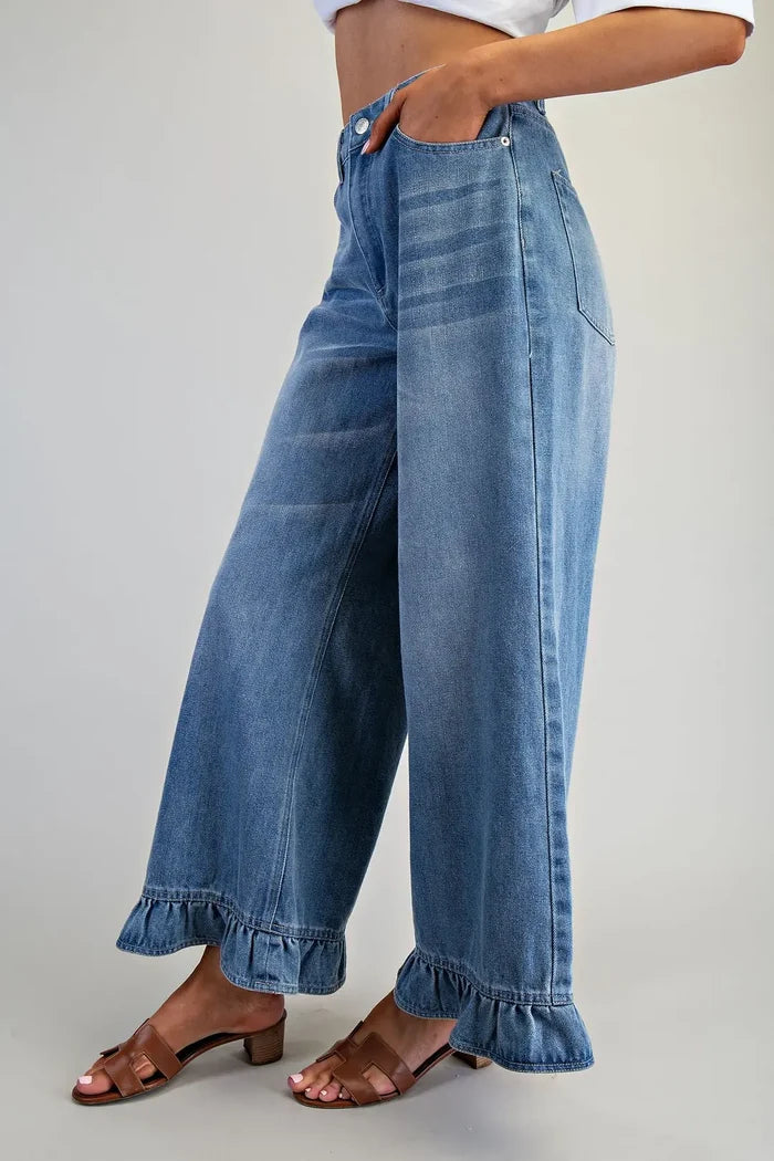 Mineral Washed Ruffle Hem