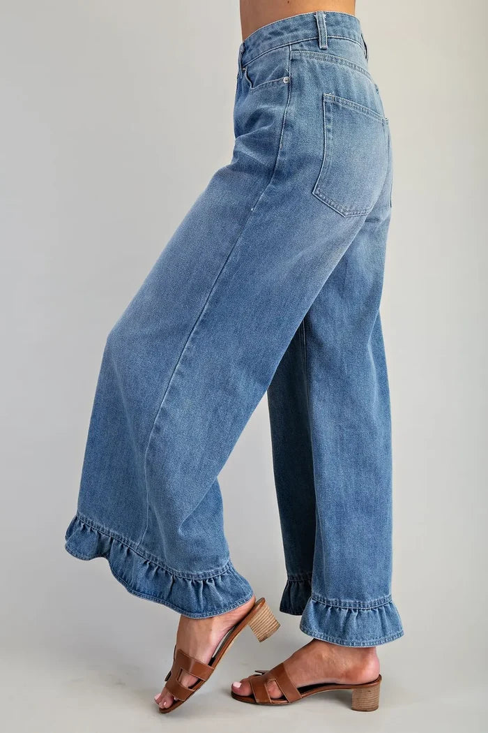 Mineral Washed Ruffle Hem