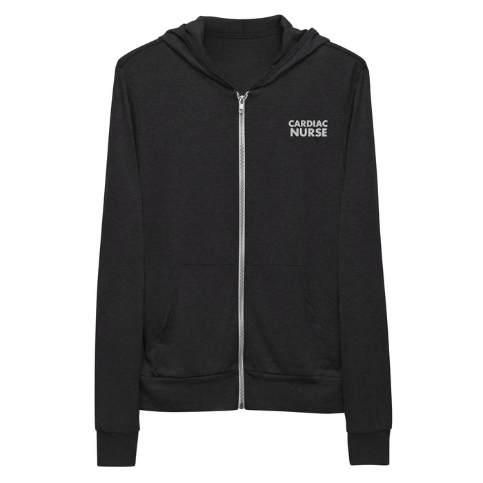 Minimal Cardiac Nurse Zip-Up Hoodie