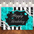 Mocsicka Elegant Happy Birthday Backdrop for Lady