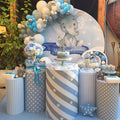 Mocsicka Grey Little Elephant Decorations Party Round Cover-Mocsicka Party