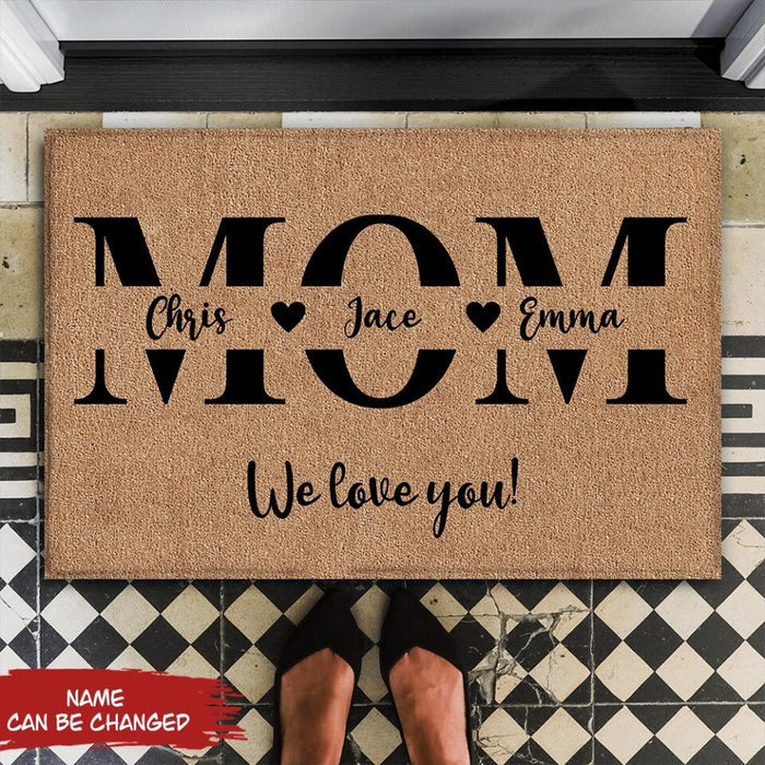 Mom/Dad We Love You! - Personalized Doormat, Gift For Mom/Dad, Gift For Mother's Day/ Father's Day