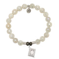 Moonstone Gemstone Bracelet with Memories Sterling Silver Charm
