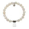 Moonstone Gemstone Bracelet with Unbreakable Friendship Sterling Silver Charm