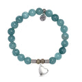 Mountain Jade Gemstone Bracelet with Love the Life You Live Sterling Silver Charm