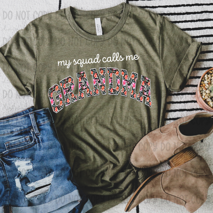 My Squad Calls Me Grandma Faux Embroidery - PNG