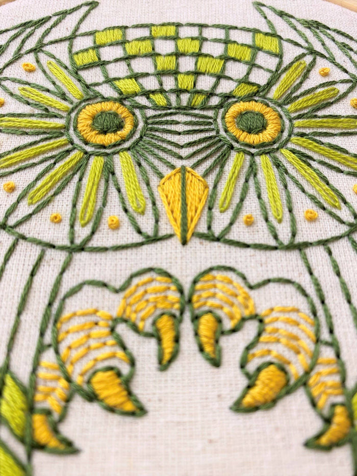 NEW! Great Horned Owl Embroidery Kit