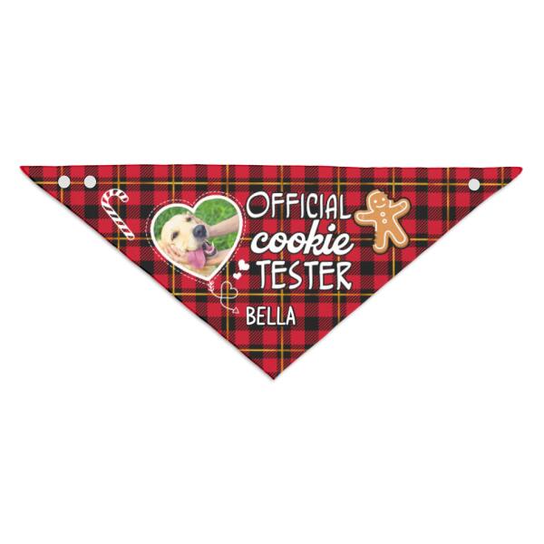 Official Cookie Tester, Custom Photo Dog,Pet Dog Headscarf, Dog Banana