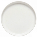 The Casafina/Costa Nova Pacifica Salt Dinnerware features a plain, round, white ceramic plate with a smooth matte finish and slightly raised rim—an elegant addition to any table setting.