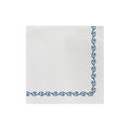 Papersoft Napkins in Florentine Blue for cocktails, Vietri brand, pack of 20, featuring elegant blue and white design.