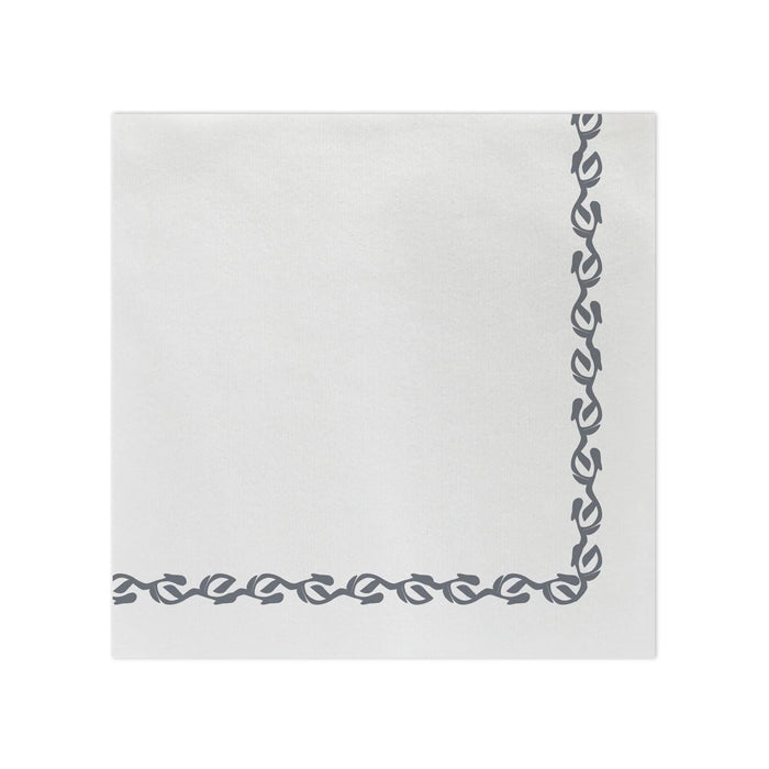 Vietri Papersoft Napkins, Florentine Gray Dinner, pack of 50, soft paper napkins for dining occasions.