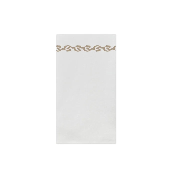 Papersoft Florentine Linen Guest Towels by Vietri, pack of 20, elegant paper napkins with linen-inspired design on white background.