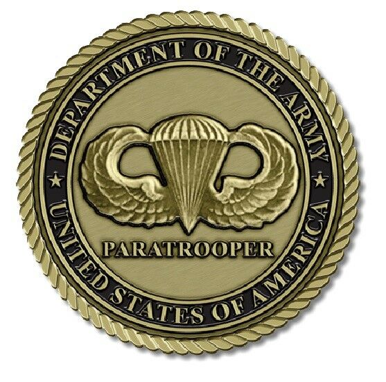 Paratrooper Medallion for Box Cremation Urn/Flag Case - 2 Inch Diameter