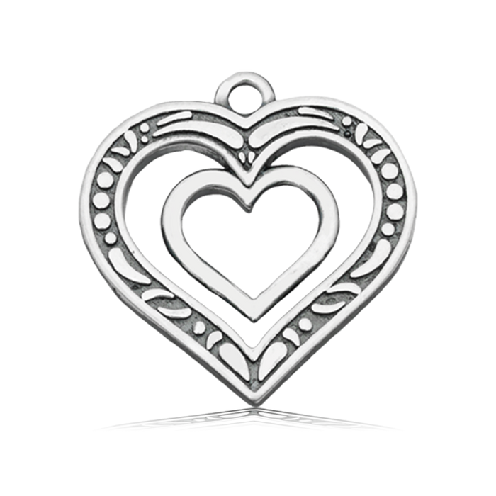 Peruvian Turquoise Gemstone Bracelet with Family Heart Cutout Sterling Silver Charm