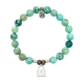 Peruvian Turquoise Gemstone Bracelet with Unbreakable Friendship Sterling Silver Charm