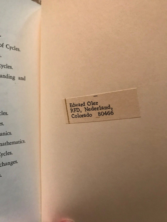 PHILOSOPHY OF CYCLE MONISM: Science & Nature - Oler 1971 PERSONAL COPY of Author