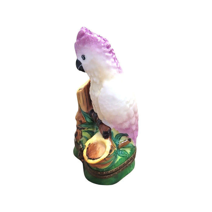 Hand-painted Pink Cockatoo Limoges box, additional photo