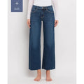 Plus Size Tummy Control Mid Rise Wide Leg Jeans