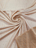 Power Mesh Polyester Rhinestones Fabric - Nude - 4 Way Stretch Mesh Fabric Sold by Yard