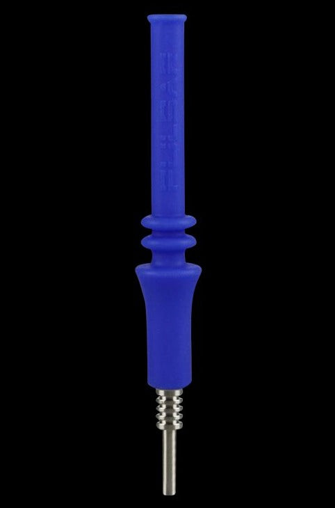 Front view of the Pulsar RIP Vapor Straw in blue, showcasing its slender, cylindrical shape and minimalist design.