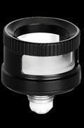 Close-up, angled view of the Pulsar RöK Quartz Coils V2| showcasing the clear quartz material and textured metal base.