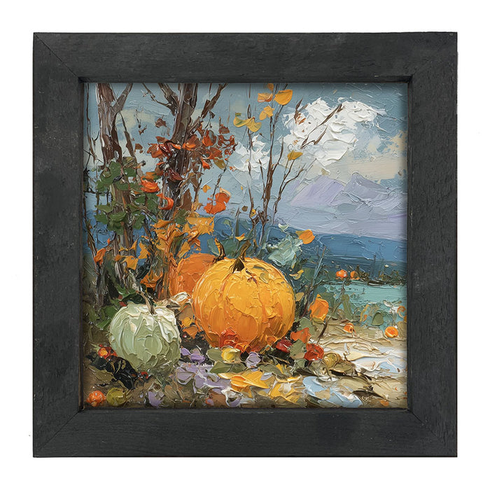 Pumpkin Country - Large Pumpkins along Path - Framed Art