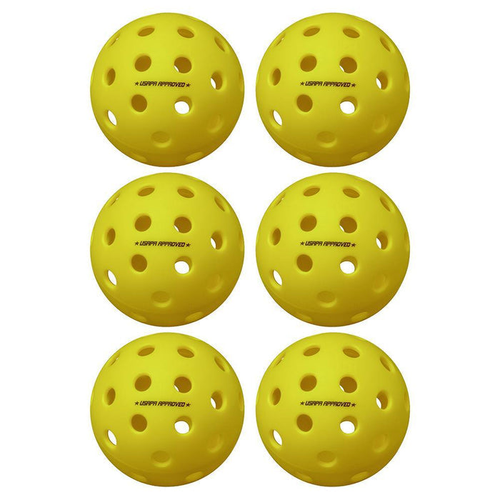 Pure 2 Outdoor Pickleballs Yellow 6-Pack