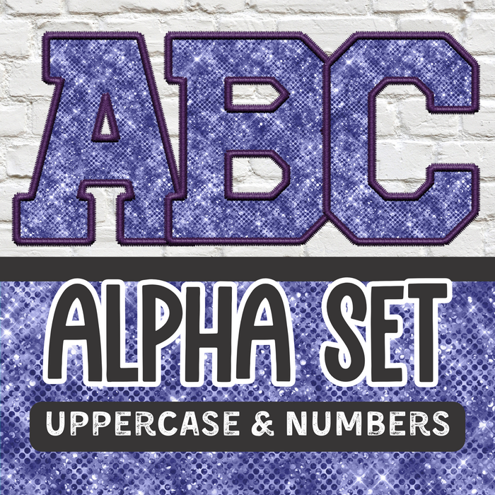 Purple Sparkle Faux Embroidery - PNG Alpha Set