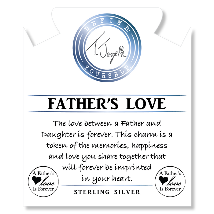 Purple Turquoise Gemstone Bracelet with Father's Love Sterling Silver Charm
