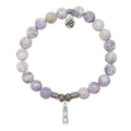 Purple Turquoise Gemstone Bracelet with Lighthouse Sterling Silver Charm