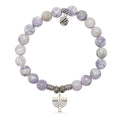 Purple Turquoise Gemstone Bracelet with Menorah Sterling Silver Charm