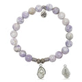 Purple Turquoise Gemstone Bracelet with Oyster Sterling Silver Charm