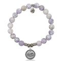Purple Turquoise Gemstone Bracelet with Teacher Sterling Silver Charm