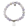 Purple Turquoise Gemstone Bracelet with Unbreakable Friendship Sterling Silver Charm