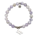 Purple Turquoise Gemstone Bracelet with XO Sterling Silver Charm