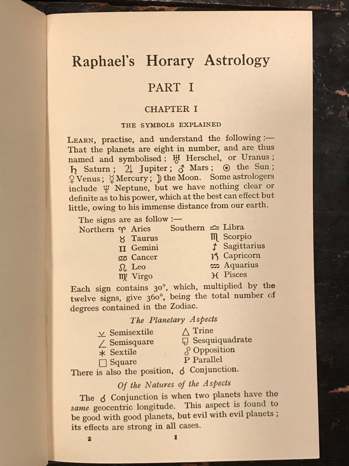 RAPHAEL'S HORARY ASTROLOGY - 1927 - DIVINATION, ZODIAC, OCCULT