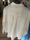 Relaxed Fit Embroidery Button Up Top