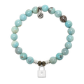 Robins Egg Agate Gemstone Bracelet with Unbreakable Friendship Sterling Silver Charm