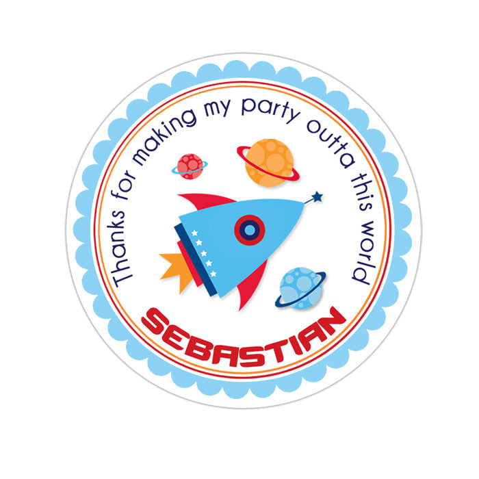 Rocket Personalized Sticker Birthday Stickers - INKtropolis