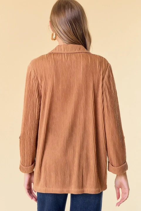 Roll-Up Sleeve Blazer-Ginger