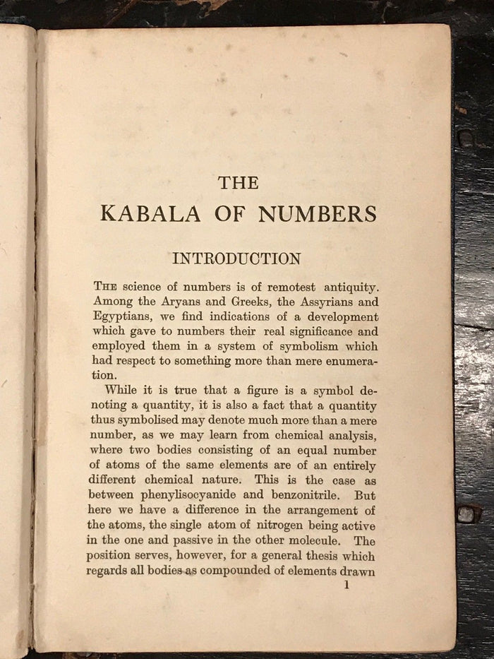 SEPHARIAL - THE KABALA OF NUMBERS, 1st/1st 1911 KABALISTIC NUMEROLOGY DIVINATION