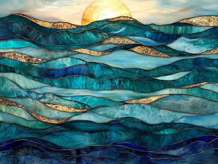 Serene Seascape With Gentle Rolling Waves