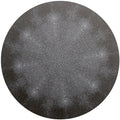 The Shagreen Placemat by Tisch New York features a detailed pattern of small, interconnected white dots radiating in symmetrical shapes on a dark grey background, resembling a mandala or cell-like structure.